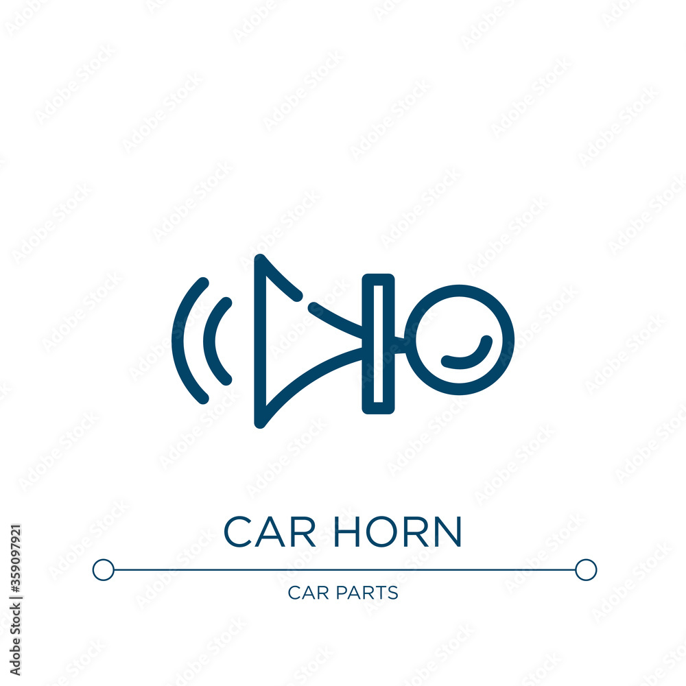 Car horn icon. Linear vector illustration from car parts collection
