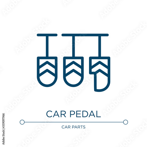 Car pedal icon. Linear vector illustration from car parts collection. Outline car pedal icon vector. Thin line symbol for use on web and mobile apps, logo, print media.
