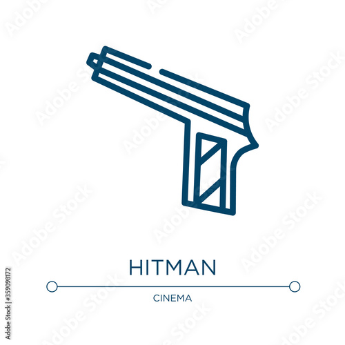 Hitman icon. Linear vector illustration from cinema collection. Outline hitman icon vector. Thin line symbol for use on web and mobile apps, logo, print media.