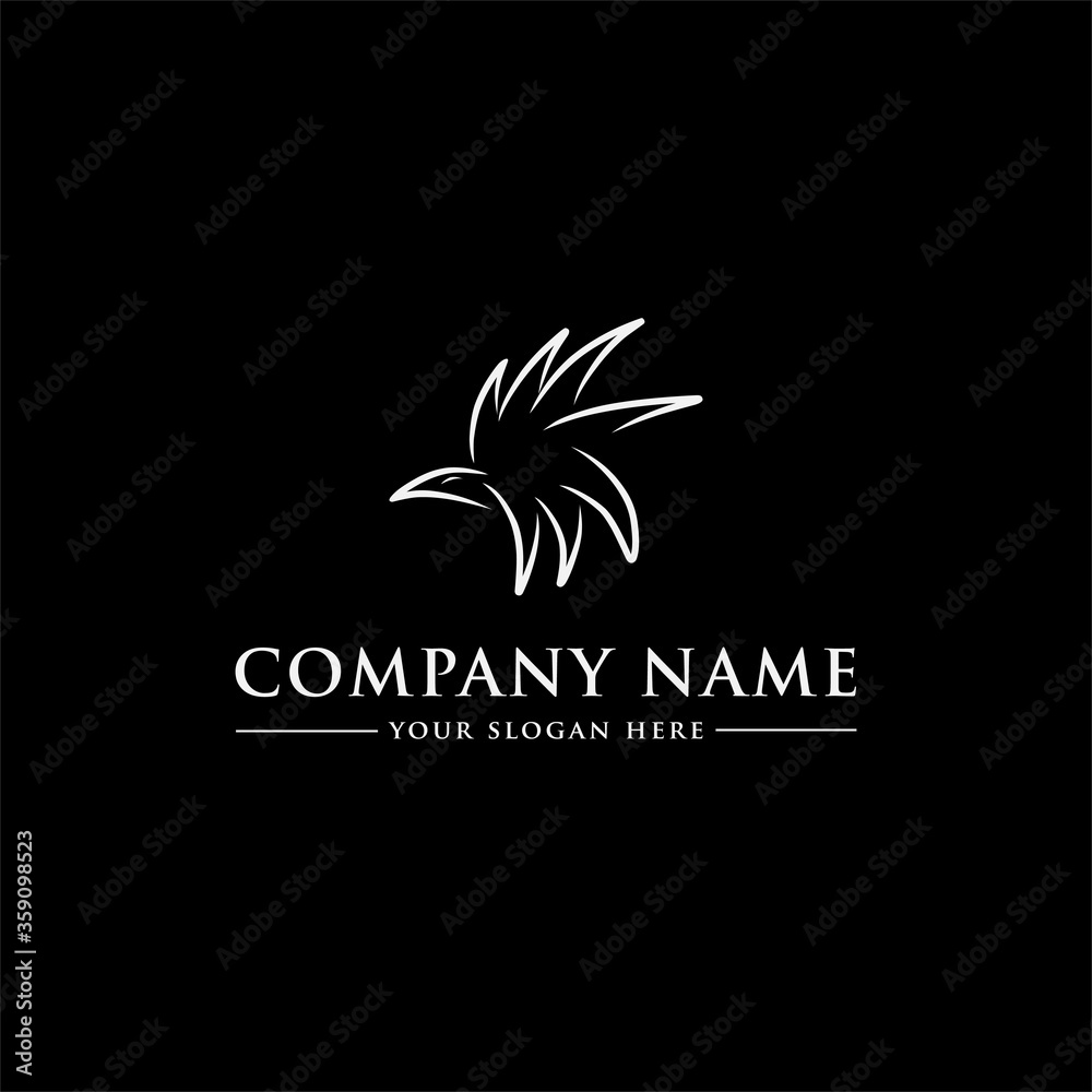Beauty logo design templates, with fast bird line art icon