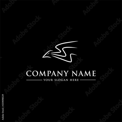Beauty logo design templates, with fast bird line art icon