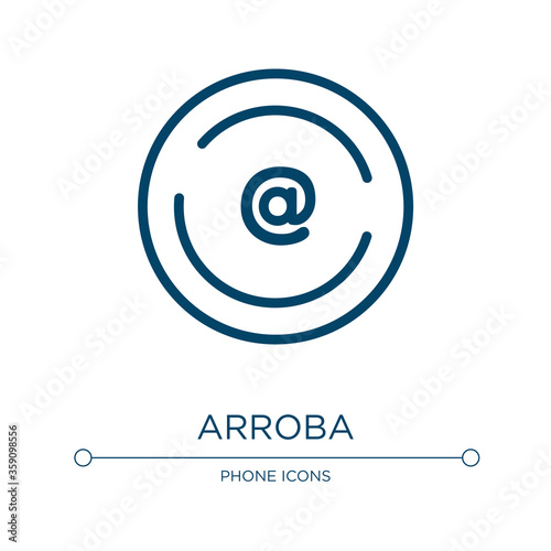 Arroba icon. Linear vector illustration from mail collection. Outline arroba icon vector. Thin line symbol for use on web and mobile apps, logo, print media.