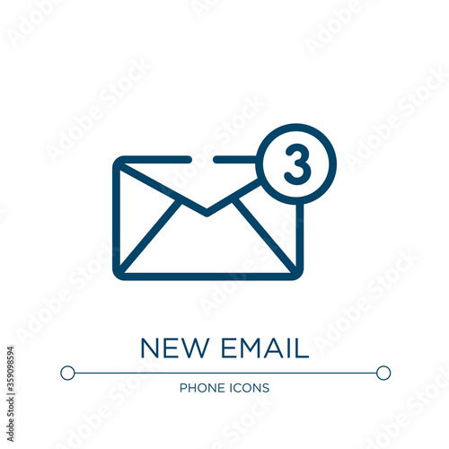 New email icon. Linear vector illustration from mail collection. Outline new email icon vector. Thin line symbol for use on web and mobile apps, logo, print media.