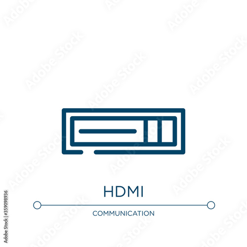 Hdmi icon. Linear vector illustration from television collection. Outline hdmi icon vector. Thin line symbol for use on web and mobile apps, logo, print media.