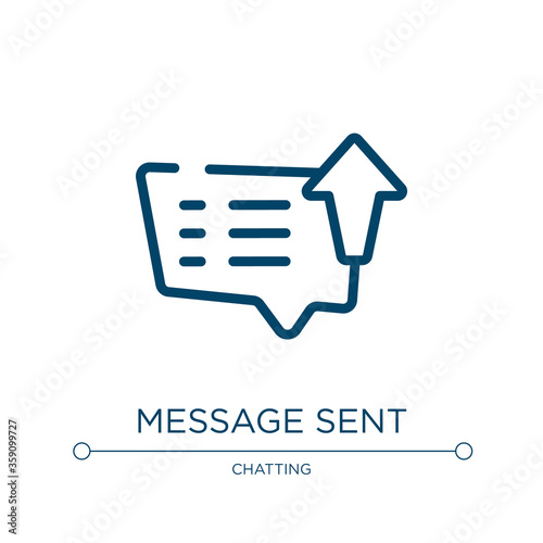 Message sent icon. Linear vector illustration from talking collection. Outline message sent icon vector. Thin line symbol for use on web and mobile apps, logo, print media.