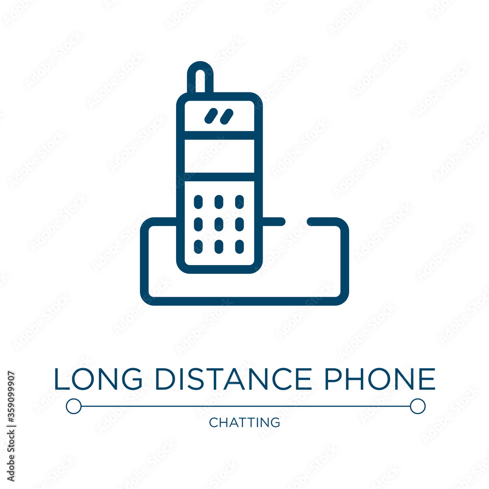 Long distance phone icon. Linear vector illustration from history of ...