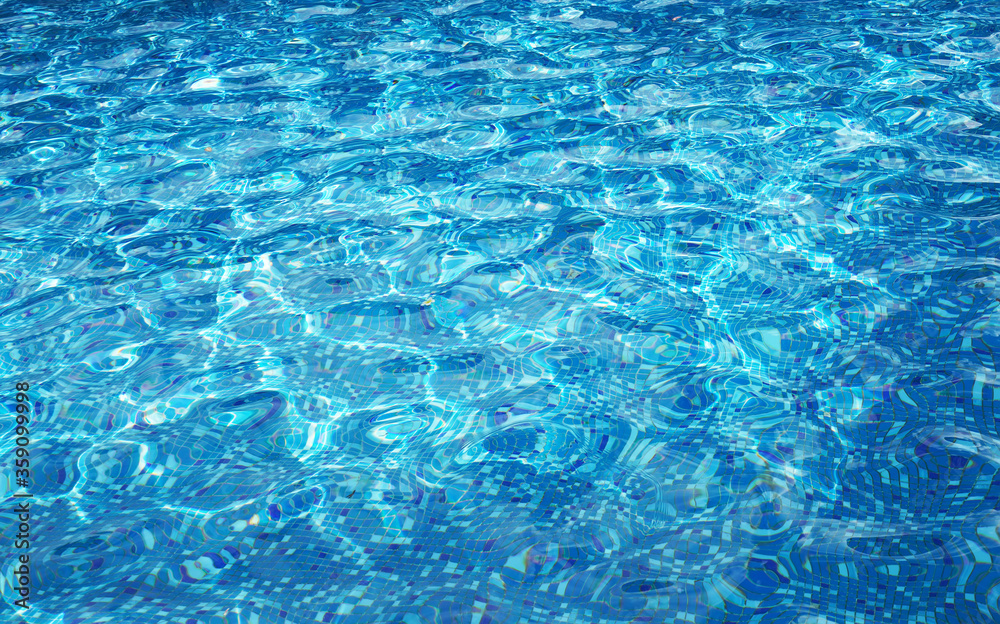 Swimming pool bottom caustics ripple and flow with waves background