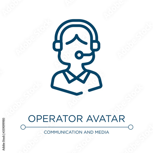 Operator avatar icon. Linear vector illustration from support collection. Outline operator avatar icon vector. Thin line symbol for use on web and mobile apps  logo  print media.