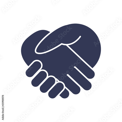 hands shake flat style icon vector design