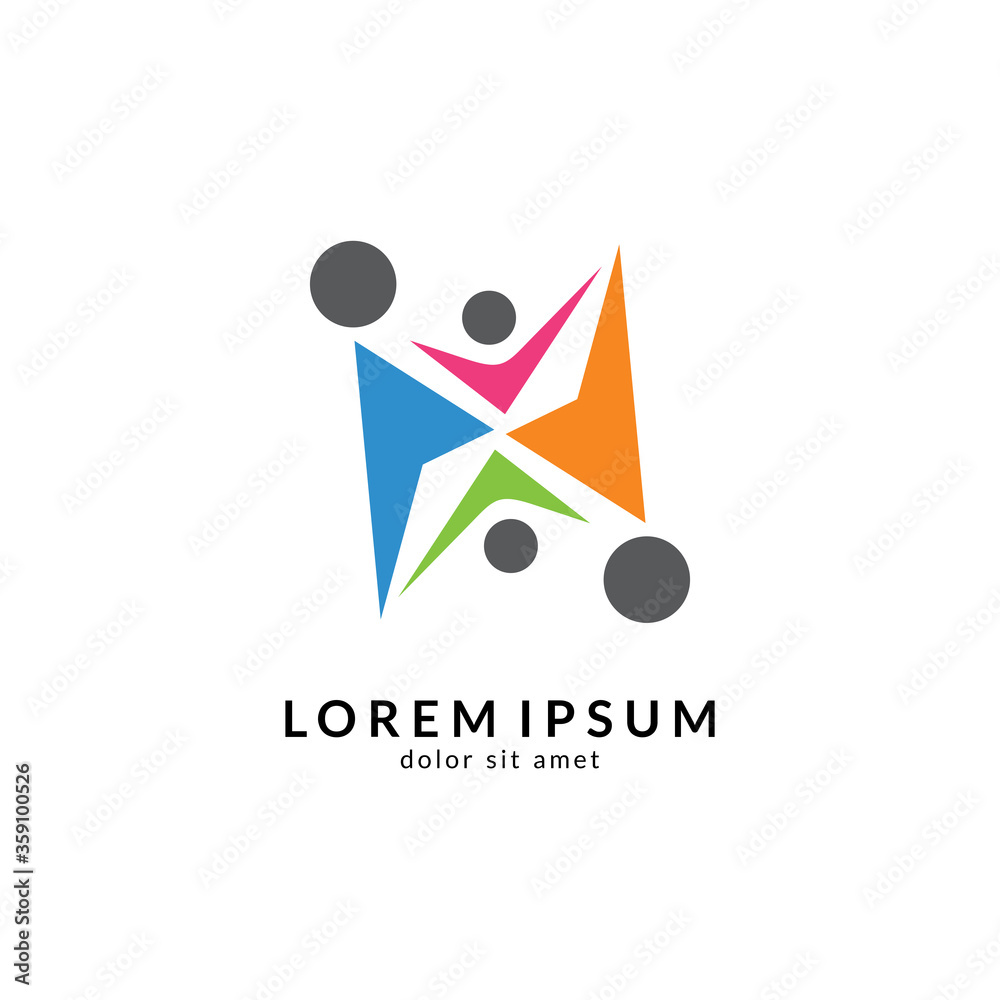 People logo design vector illustration, human care symbol, happy family icon, community foundation People logo design vector illustration, human care symbol, happy family icon, community foundation