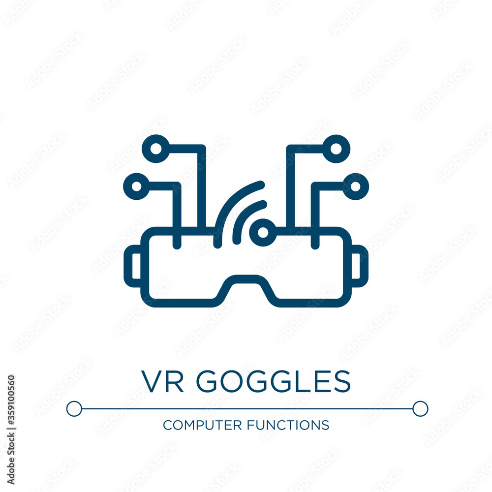 Vr goggles icon. Linear vector illustration from ai for earth collection. Outline vr goggles icon vector. Thin line symbol for use on web and mobile apps, logo, print media. Vr goggles icon. Linear vector illustration from ai for earth collection. Outline vr goggles icon vector. Thin line symbol for use on web and mobile apps, logo, print media.