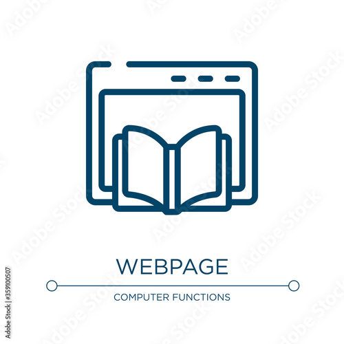 Webpage icon. Linear vector illustration from online learning collection. Outline webpage icon vector. Thin line symbol for use on web and mobile apps, logo, print media.