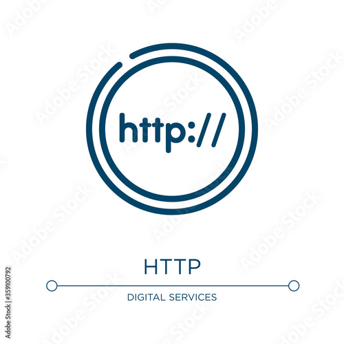 Http icon. Linear vector illustration from internet collection. Outline http icon vector. Thin line symbol for use on web and mobile apps, logo, print media.