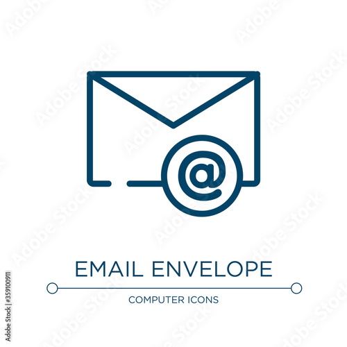 Email envelope icon. Linear vector illustration from computer and media collection. Outline email envelope icon vector. Thin line symbol for use on web and mobile apps, logo, print media.