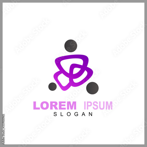 People logo design vector illustration, human care symbol, happy family icon, community foundation