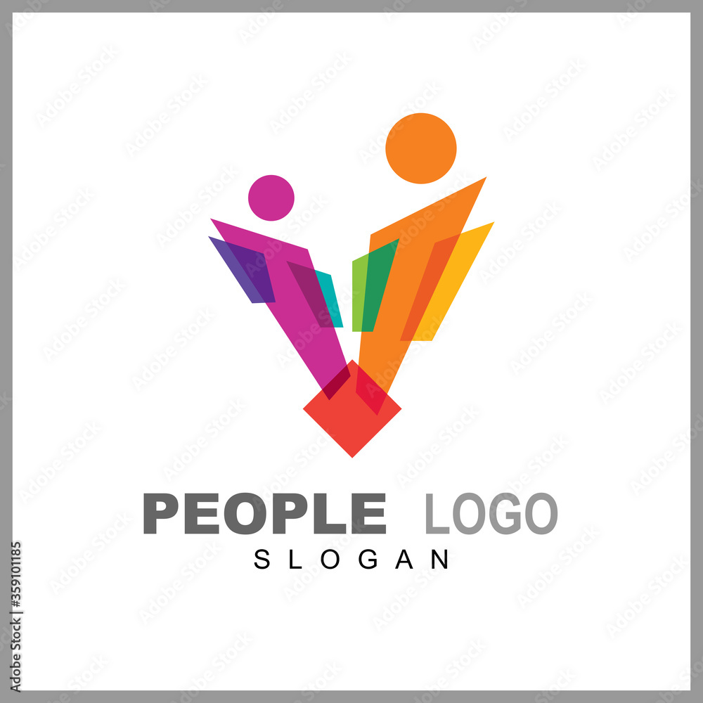 People logo design vector illustration, human care symbol, happy family icon, community foundation People logo design vector illustration, human care symbol, happy family icon, community foundation