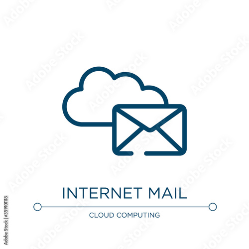 Internet mail icon. Linear vector illustration from cloud computing collection. Outline internet mail icon vector. Thin line symbol for use on web and mobile apps, logo, print media.