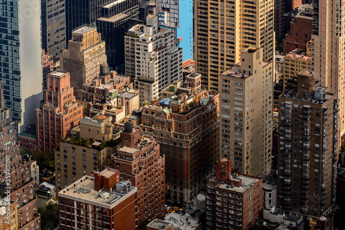Obraz na płótnie Rooftops of the buildings of Manhattan, New York, NY, United States of Americs w salonie