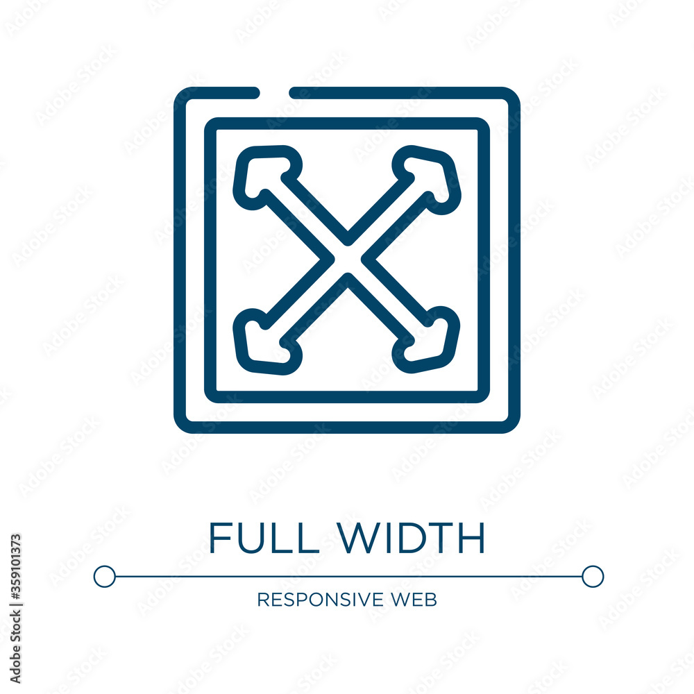 Full width icon. Linear vector illustration from responsive web collection. Outline full width icon vector. Thin line symbol for use on web and mobile apps, logo, print media.