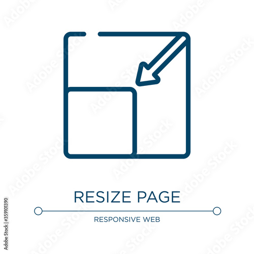 Resize page icon. Linear vector illustration from responsive web collection. Outline resize page icon vector. Thin line symbol for use on web and mobile apps, logo, print media.