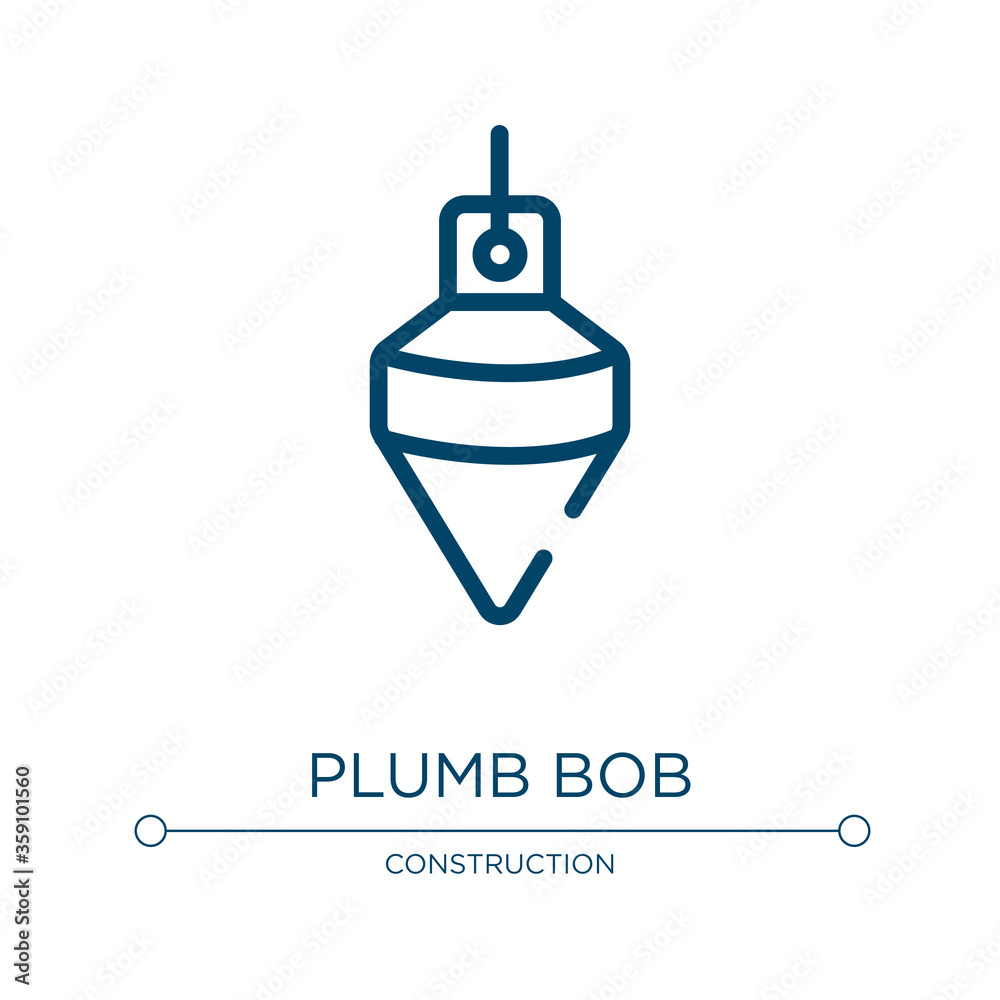 Plumb bob icon. Linear vector illustration from carpentry collection