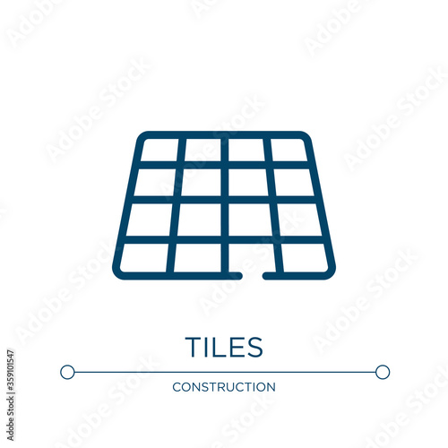 Tiles icon. Linear vector illustration from construction collection. Outline tiles icon vector. Thin line symbol for use on web and mobile apps, logo, print media.