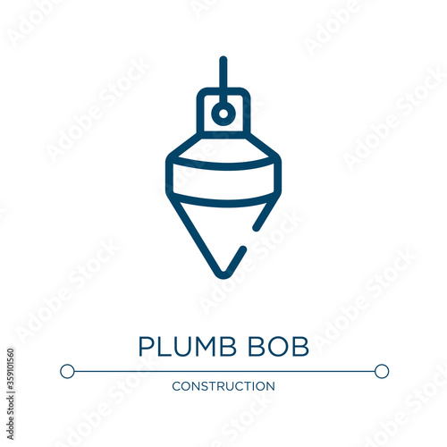 Plumb bob icon. Linear vector illustration from carpentry collection. Outline plumb bob icon vector. Thin line symbol for use on web and mobile apps, logo, print media.