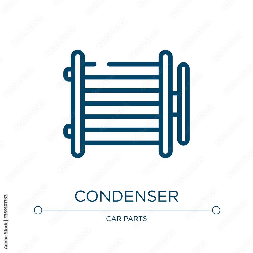 Condenser icon. Linear vector illustration from car parts collection ...
