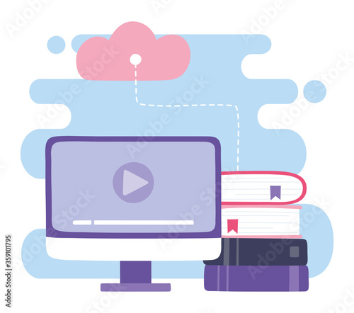 online training, computer video cloud computing and ebooks, education and courses learning digital