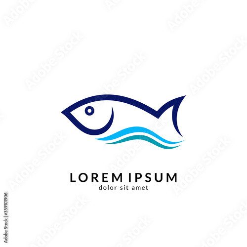 Fish logo vector template, suitable for fishing, restaurant seafood, market shop, business store, aquatic mascot and environment icon