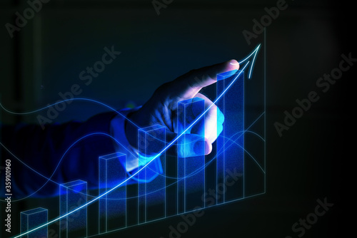 Foto Ascending Growth Trends Movement Performance Financial Chart Status Report