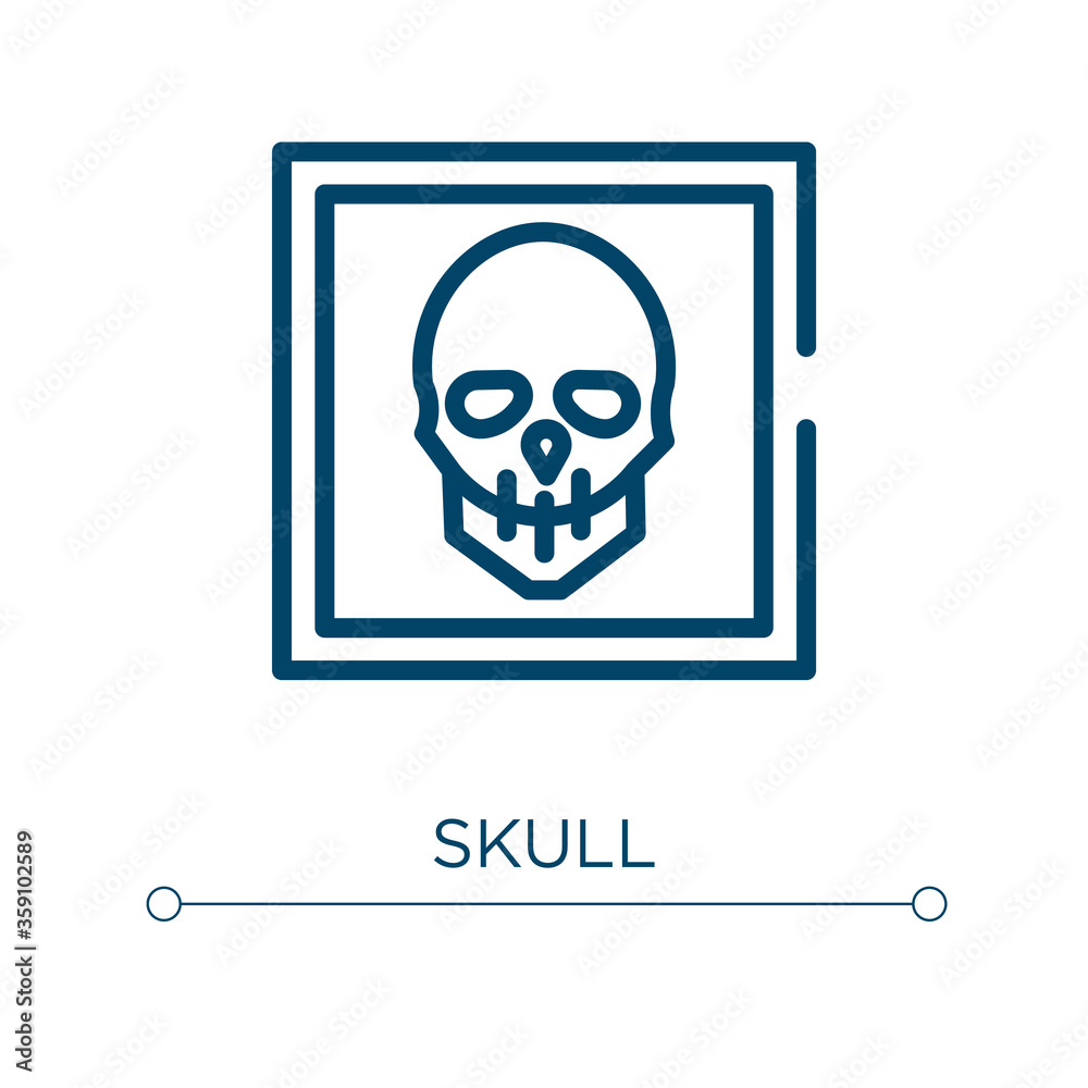 Skull icon. Linear vector illustration. Outline skull icon vector. Thin line symbol for use on web and mobile apps, logo, print media. Skull icon. Linear vector illustration. Outline skull icon vector. Thin line symbol for use on web and mobile apps, logo, print media.