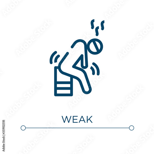 Weak icon. Linear vector illustration. Outline weak icon vector. Thin line symbol for use on web and mobile apps, logo, print media.