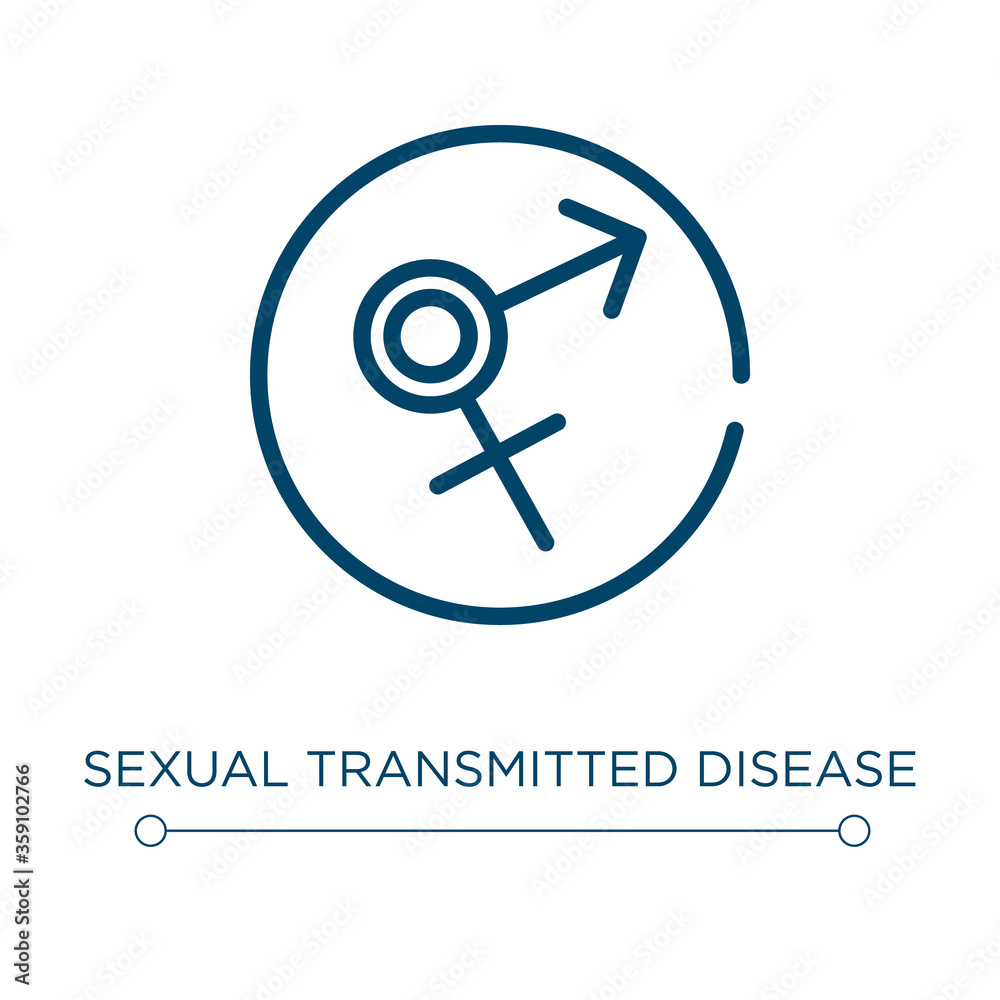 Sexual transmitted disease icon. Linear vector illustration. Outline ...