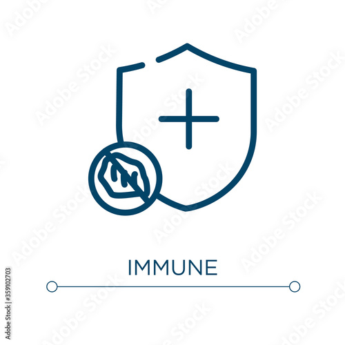Immune icon. Linear vector illustration. Outline immune icon vector. Thin line symbol for use on web and mobile apps, logo, print media.