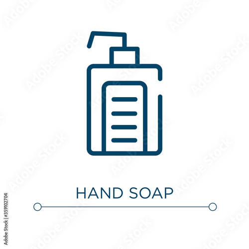 Hand soap icon. Linear vector illustration. Outline hand soap icon vector. Thin line symbol for use on web and mobile apps, logo, print media.