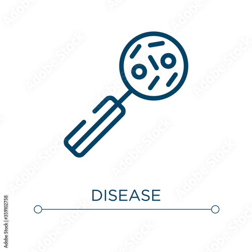 Disease icon. Linear vector illustration. Outline disease icon vector. Thin line symbol for use on web and mobile apps, logo, print media.