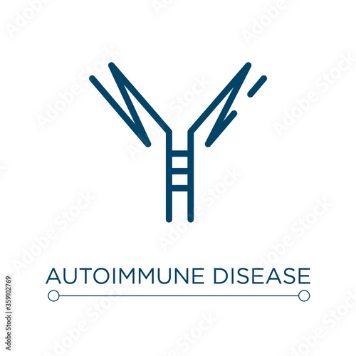 Autoimmune disease icon. Linear vector illustration. Outline autoimmune disease icon vector. Thin line symbol for use on web and mobile apps, logo, print media.