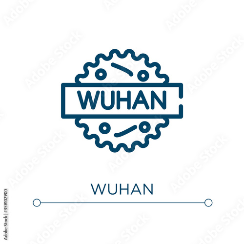 Wuhan icon. Linear vector illustration. Outline wuhan icon vector. Thin line symbol for use on web and mobile apps, logo, print media.