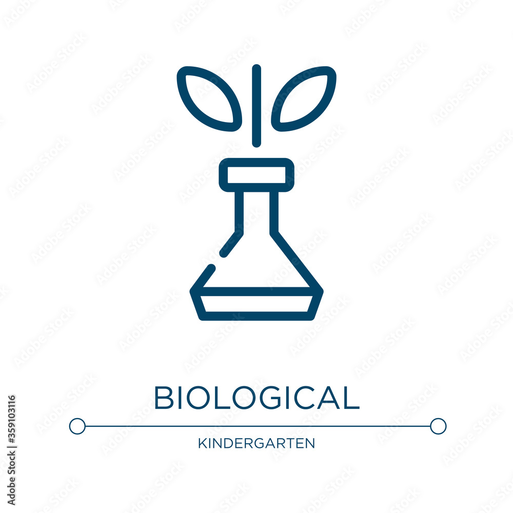 Biological icon. Linear vector illustration from back to school collection. Outline biological icon vector. Thin line symbol for use on web and mobile apps, logo, print media. Biological icon. Linear vector illustration from back to school collection. Outline biological icon vector. Thin line symbol for use on web and mobile apps, logo, print media.