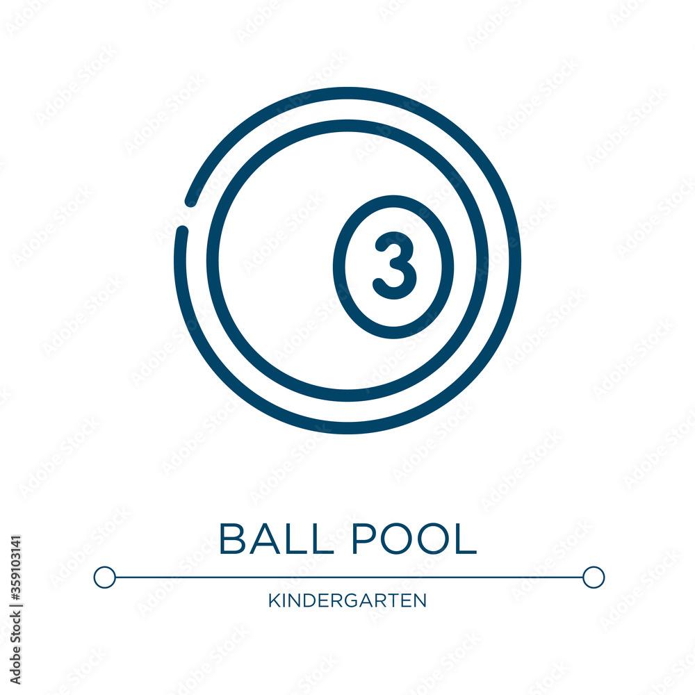 Ball pool icon. Linear vector illustration from kindergarten collection. Outline ball pool icon vector. Thin line symbol for use on web and mobile apps, logo, print media.