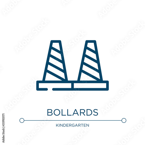 Bollards icon. Linear vector illustration from driving school collection. Outline bollards icon vector. Thin line symbol for use on web and mobile apps, logo, print media.
