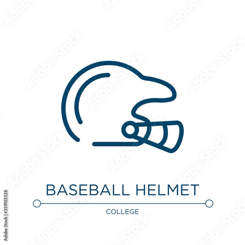 Baseball helmet icon. Linear vector illustration from college collection. Outline baseball helmet icon vector. Thin line symbol for use on web and mobile apps, logo, print media.
