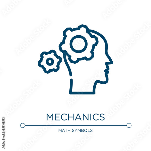 Mechanics icon. Linear vector illustration from science collection. Outline mechanics icon vector. Thin line symbol for use on web and mobile apps  logo  print media.