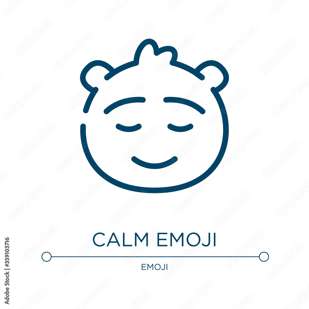 Calm emoji icon. Linear vector illustration from emoji collection