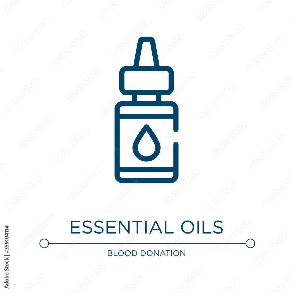 Essential oils icon. Linear vector illustration from therapy collection. Outline essential oils icon vector. Thin line symbol for use on web and mobile apps, logo, print media. Essential oils icon. Linear vector illustration from therapy collection. Outline essential oils icon vector. Thin line symbol for use on web and mobile apps, logo, print media.
