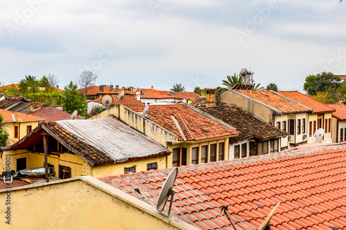 It's Panorama of the roofs in the Historic part of Antalya (Kaleici), Turkey