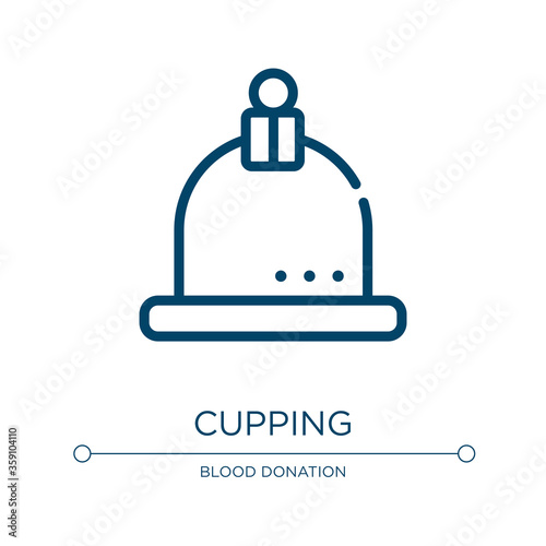 Cupping icon. Linear vector illustration from therapy collection. Outline cupping icon vector. Thin line symbol for use on web and mobile apps, logo, print media.