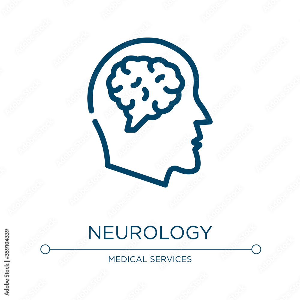 Neurology icon. Linear vector illustration from psychology collection. Outline neurology icon vector. Thin line symbol for use on web and mobile apps, logo, print media.