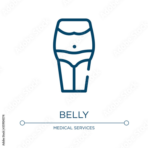 Belly icon. Linear vector illustration from medical collection. Outline belly icon vector. Thin line symbol for use on web and mobile apps, logo, print media.